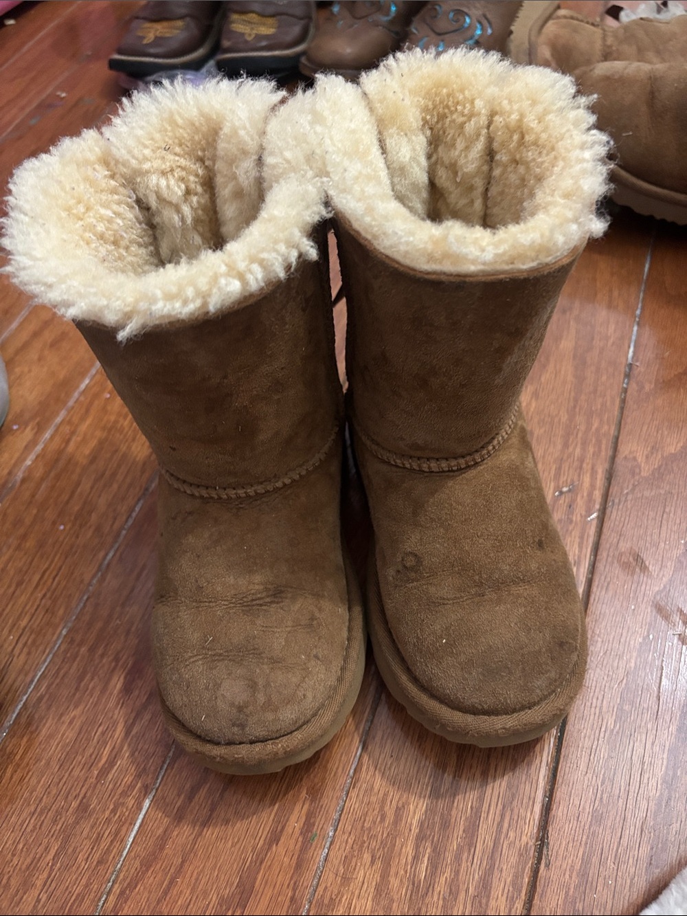 Kids Shearling-Lined Suede Boots in Chestnut UGG